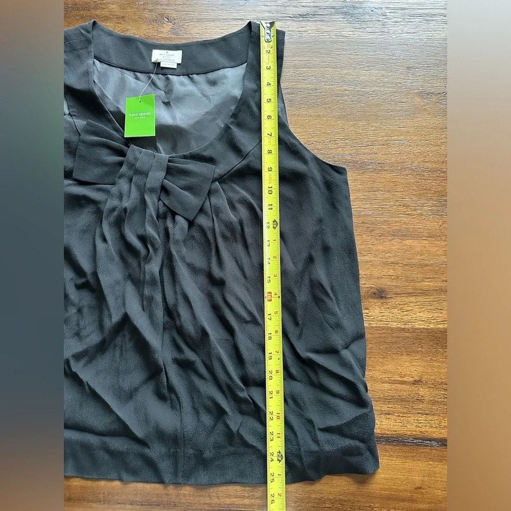 Kate Spade Black Tie Front Sleeveless Blouse- size Large